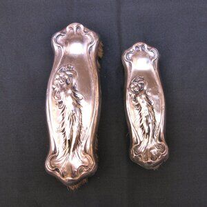 ANTIQUE SILVER CLOTHES BRUSHES, WEBSTER CO. ART NOUVEAU STERLING